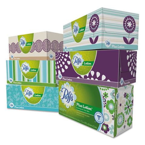 Plus Lotion Facial Tissue, 2-ply, White, 124 Sheets-box, 6 Boxes-pack, 4 Packs-carton