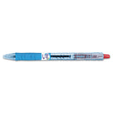 B2p Bottle-2-pen Retractable Ballpoint Pen, 1mm, Red Ink, Translucent Blue Barrel, Dozen