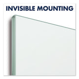 Invisamount Magnetic Glass Marker Board, Frameless, 39" X 22", White Surface