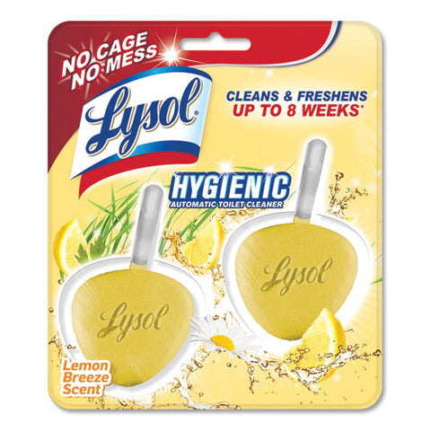 Hygienic Automatic Toilet Bowl Cleaner, Lemon Breeze, 2-pack