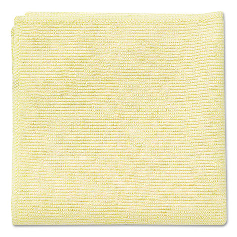 Microfiber Cleaning Cloths, 16 X 16, Yellow, 24-pack