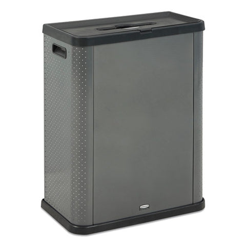 Elevate Decorative Refuse Container, Mixed Recycling, 23 Gal, 25.14 X 12.8 X 31.5, Pearl Dark Gray