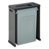 Elevate Decorative Refuse Container, Landfill, 23 Gal, 25.14 X 12.8 X 31.5, Pearl Dark Gray