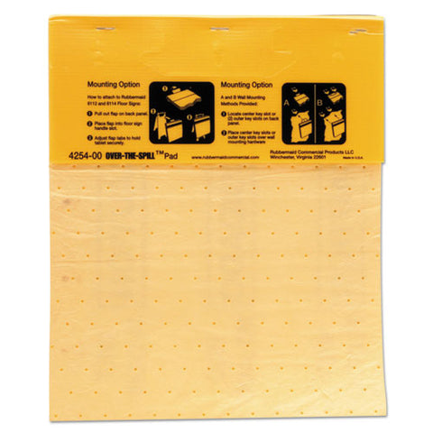 Over-the-spill Pad Tablet With Medium Spill Pads, Yellow, 22-pack