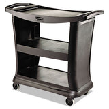 Executive Service Cart, Three-shelf, 20.33w X 38.9d X 38.9 H, Black