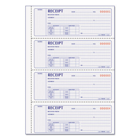 Money Receipt Book, 7 X 2 3-4, Carbonless Duplicate, 200 Sets-book