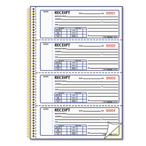 Money Receipt Book, 7 X 2 3-4, Carbonless Duplicate, Twin Wire, 300 Sets-book