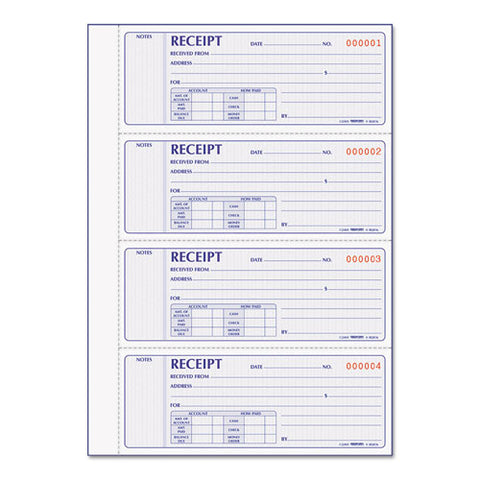 Receipt Book, 7 X 2 3-4, Carbonless Duplicate, 400 Sets-book