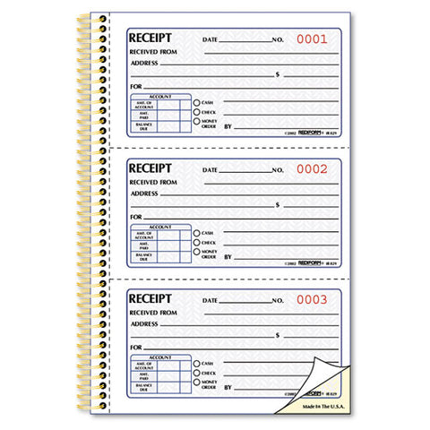 Money Receipt Book, 5 X 2 3-4, Two-part Carbonless, 225 Sets-book