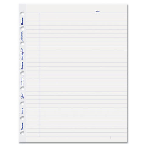 Miraclebind Ruled Paper Refill Sheets, 9-1-4 X 7-1-4, White, 50 Sheets-pack