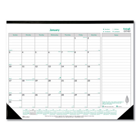 Ecologix Monthly Desk Pad Calendar, 22 X 17, 2022