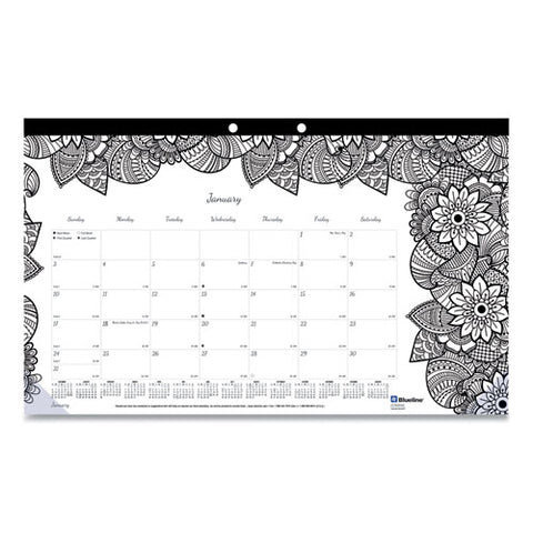 Doodleplan Desk Calendar With Coloring Pages, 17.75 X 10.88, 2022