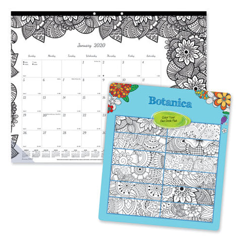 Doodleplan Desk Pad Calendar With Coloring Pages, 22 X 17, 2022