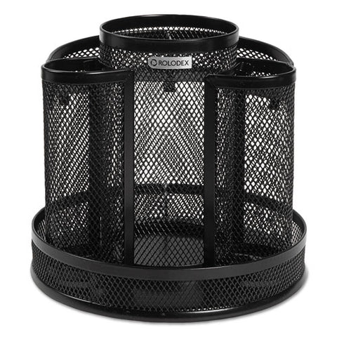 Wire Mesh Spinning Desk Sorter, Black