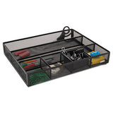 Deep Desk Drawer Organizer, Metal Mesh, Black