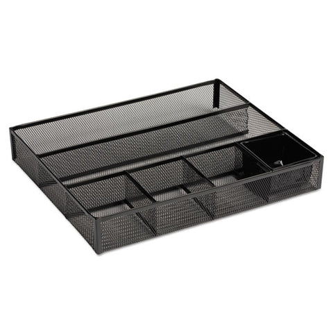 Deep Desk Drawer Organizer, Metal Mesh, Black