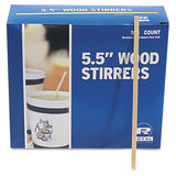 Wood Coffee Stirrers, 5 1-2" Long, Woodgrain, 10000 Stirrers-carton