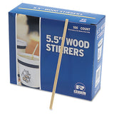 Wood Coffee Stirrers, 5 1-2" Long, Woodgrain, 10000 Stirrers-carton