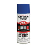 Industrial Choice 1600 System Multi-purpose Enamel Spray Paint, Flat Safety Blue, 12 Oz Aerosol Can, 6/carton