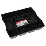 Nine-compartment Deep Drawer Organizer, Plastic, 14 7-8 X 11 7-8 X 2 1-2, Black