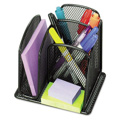 Onyx Mini Organizer With Three Compartments, Black, 6 X 5 1-4 X 5 1-4