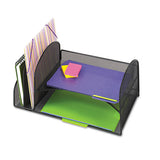 Desk Organizer, Two Vertical-two Horizontal Sections, 17 X 10 3-4 X 7 3-4, Black