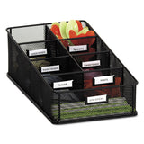 Onyx Breakroom Organizers, 7 Compartments, 16 X8 1-2x5 1-4, Steel Mesh, Black