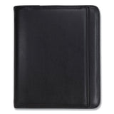 Professional Zippered Pad Holder-ring Binder, Pockets, Writing Pad, Vinyl Black