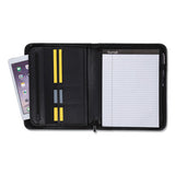 Professional Zippered Pad Holder, Pockets-slots, Writing Pad, Black