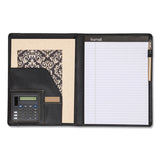 Slimline Padfolio, Leather-look-faux Reptile Trim, Writing Pad, Black