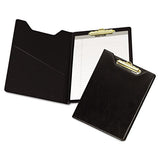 Value Padfolio, Heavyweight Sealed Vinyl, Brass Clip, Inside Front Pocket, Black