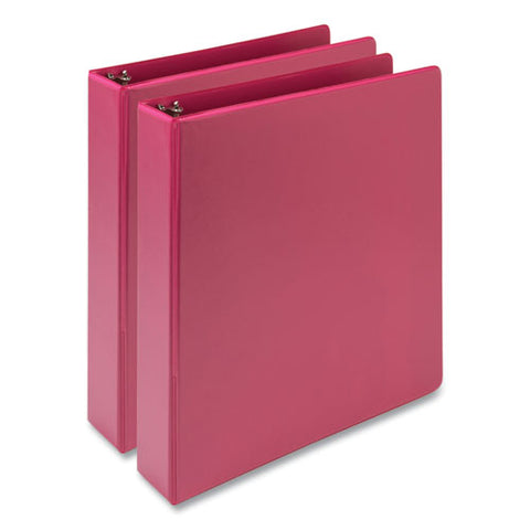 Earth's Choice Plant-based Economy Round Ring View Binders, 3 Rings, 1.5" Capacity, 11 X 8.5, Pink, 2/pack