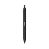 S-gel Premium Metal Barrel Gel Pen, Retractable, Medium 0.7 Mm, Black Ink, Black Barrel, Dozen