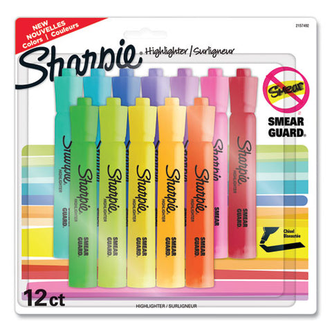 Tank Style Highlighters, Assorted Ink Colors, Chisel Tip, Assorted Barrel Colors, 12/pack