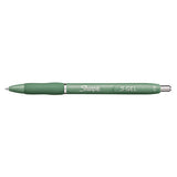 S-gel Fashion Barrel Gel Pen, Retractable, Medium 0.7 Mm, Black Ink, Green Barrel, 4/pack