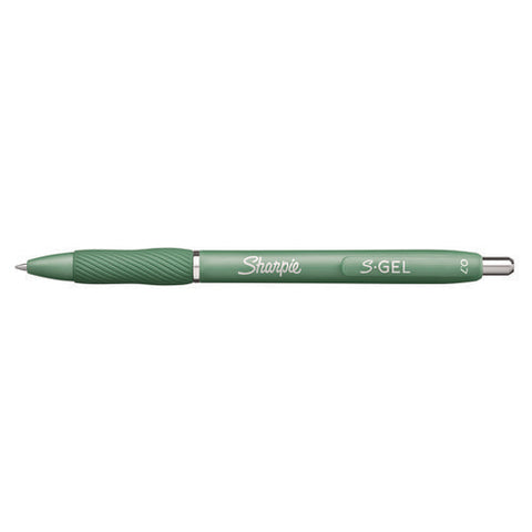 S-gel Fashion Barrel Gel Pen, Retractable, Medium 0.7 Mm, Black Ink, Green Barrel, 4/pack