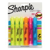 Tank Style Highlighters, Chisel Tip, Assorted Colors, 6-set