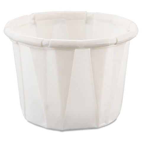 Paper Portion Cups, .5oz, White, 250-bag, 20 Bags-carton