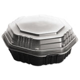 Octaview Hinged-lid Hot Food Containers, 31 Oz, 9.55 X 9.1 X 3, Black-clear, 100-carton