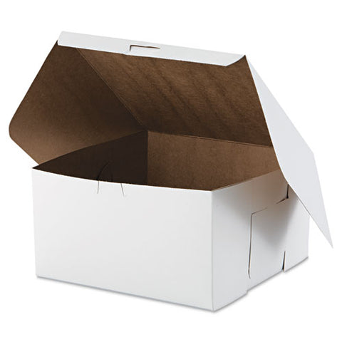 Tuck-top Bakery Boxes, 10 X 10 X 5.5, White, 100-carton