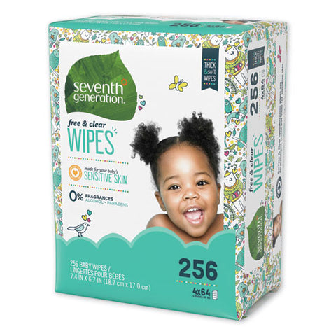 Free And Clear Baby Wipes, Refill, Unscented, White, 256-pack