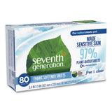 Natural Fabric Softener Sheets, Unscented, 80 Sheets-box, 4-carton