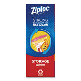 Double Zipper Storage Bags, 1 Qt, 1.75 Mil, 9.63" X 8.5", Clear, 48-box