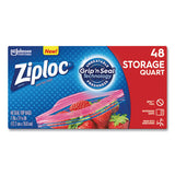 Double Zipper Storage Bags, 1 Qt, 1.75 Mil, 9.63" X 8.5", Clear, 48-box