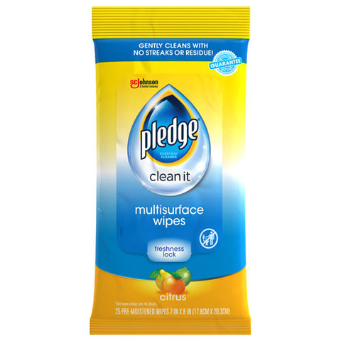 Multi-surface Cleaner Wet Wipes, Cloth, 7 X 10, Fresh Citrus, 25-pack