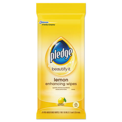 Lemon Scent Wet Wipes, Cloth, 7 X 10, White, 24-pack