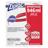 Double Zipper Storage Bags, 1 Qt, 1.75 Mil, 7" X 7.75", Clear, 500-box