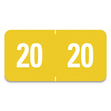 Yearly End Tab File Folder Labels, 20, 0.5 X 1, Yellow, 25-sheet, 10 Sheets-pack