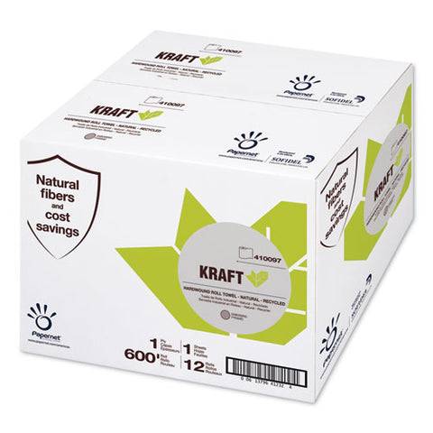 Heavenly Soft Hardwound Paper Towel, Kraft, 7.8" X 600 Ft, Brown, 12 Rolls-carton