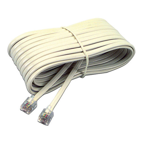 Telephone Extension Cord, Plug-plug, 25 Ft., Ivory